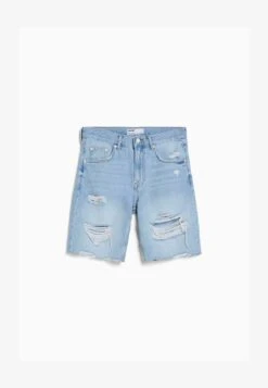 BERSHKA RIPPED - Jeans Shorts - Light Blue Denim -Bershka Verkaufsgeschäft b3134700ee124938bf0b3f1a841d591a