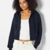 BERSHKA CROPPED - Sweatjacke - Royal Blue