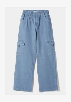 BERSHKA STRAIGHT FIT TWILL ELASTICATED WAISTBAND - Jeans Straight Leg - Blue -Bershka Verkaufsgeschäft b429b265ca0b4d52a84cc2655d6035f2