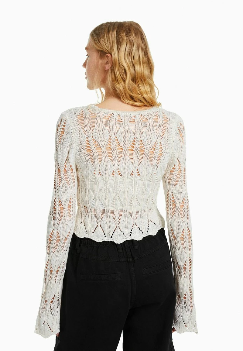 BERSHKA OPEN WITH A SQUARE CUT NECKLINE 01667376 - Strickpullover - Beige 5 BERSHKA OPEN WITH A SQUARE CUT NECKLINE 01667376 - Strickpullover - Beige – Bild 3