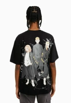 BERSHKA SHORT SLEEVE BOXY FIT - T-Shirt Print - Black 10 BERSHKA SHORT SLEEVE BOXY FIT - T-Shirt Print - Black -Bershka Verkaufsgeschäft b51417d4ba3c47f1b561a60a7906738f