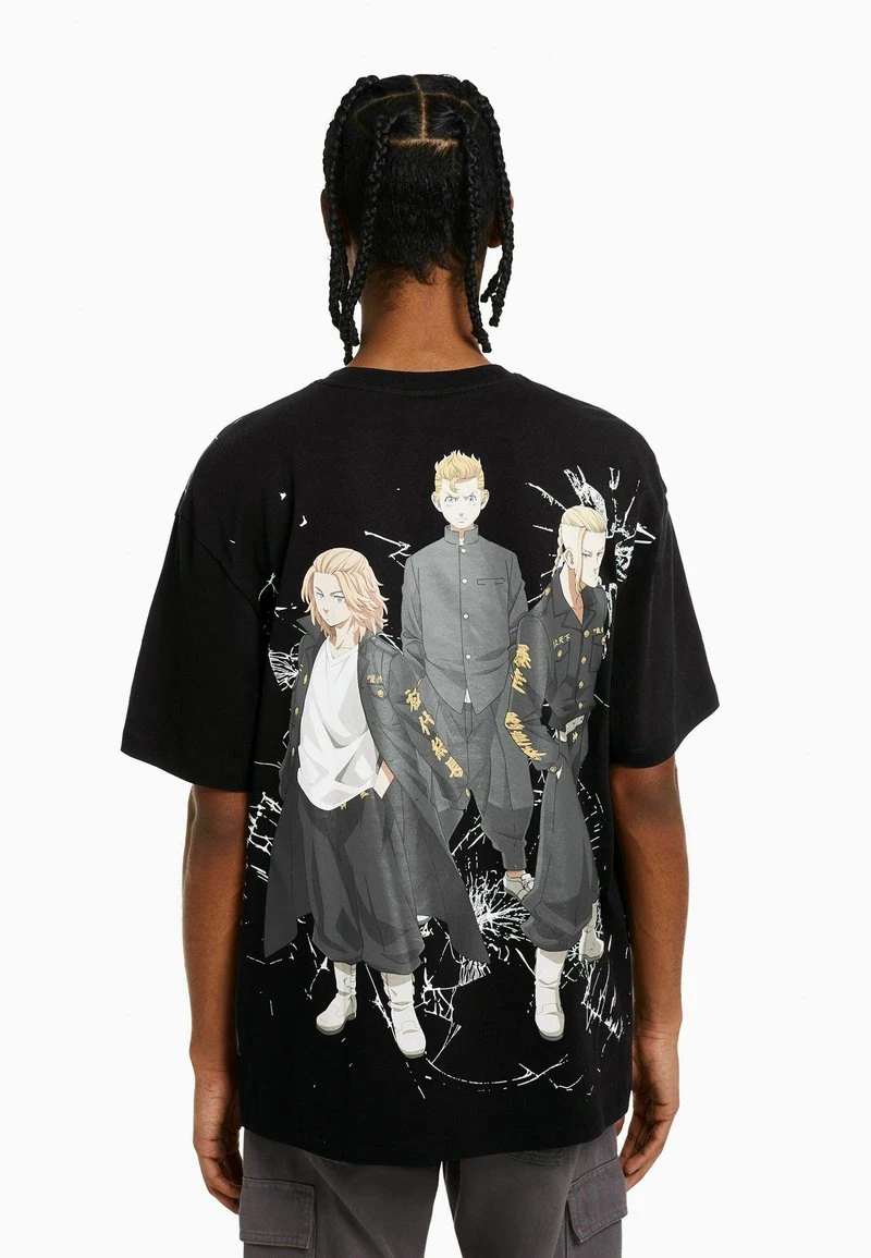 BERSHKA SHORT SLEEVE BOXY FIT - T-Shirt Print - Black 5 BERSHKA SHORT SLEEVE BOXY FIT - T-Shirt Print - Black – Bild 3