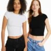 BERSHKA 2-PACK - T-Shirt Basic - White 1 BERSHKA 2-PACK - T-Shirt Basic - White -Bershka Verkaufsgeschäft b527e84b1f72459a97ce1be2b2f0e0a1