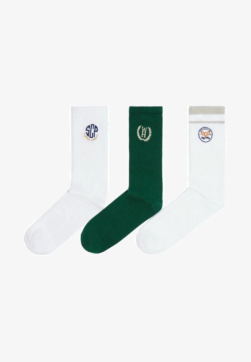 BERSHKA PACK OF 3 PAIRS EMBROIDERED VARSITY - Socken - Off White 8 BERSHKA PACK OF 3 PAIRS EMBROIDERED VARSITY - Socken - Off White – Bild 6