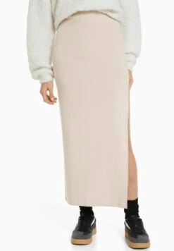 BERSHKA Bleistiftrock - Sand