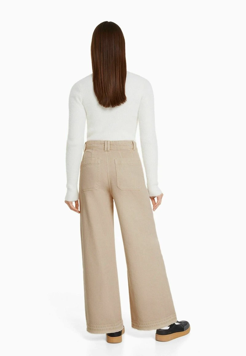 BERSHKA CULOTTES - Flared Jeans - Sand 4 BERSHKA CULOTTES - Flared Jeans - Sand – Bild 2