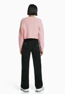 BERSHKA TEXTURED - Strickpullover - Light Pink -Bershka Verkaufsgeschäft bc9bb2549ce24b7eb65f7bdf8ec2cd7e