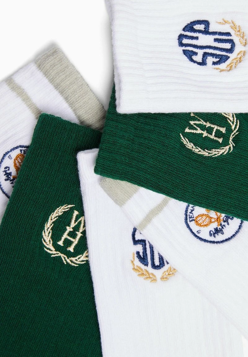 BERSHKA PACK OF 3 PAIRS EMBROIDERED VARSITY - Socken - Off White 6 BERSHKA PACK OF 3 PAIRS EMBROIDERED VARSITY - Socken - Off White – Bild 4