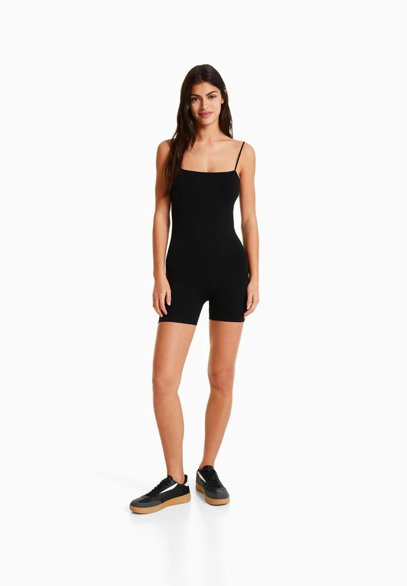 BERSHKA SEAMLESS WITH CUT NECKLINE CYCLING - Jumpsuit - Black 4 BERSHKA SEAMLESS WITH CUT NECKLINE CYCLING - Jumpsuit - Black – Bild 2