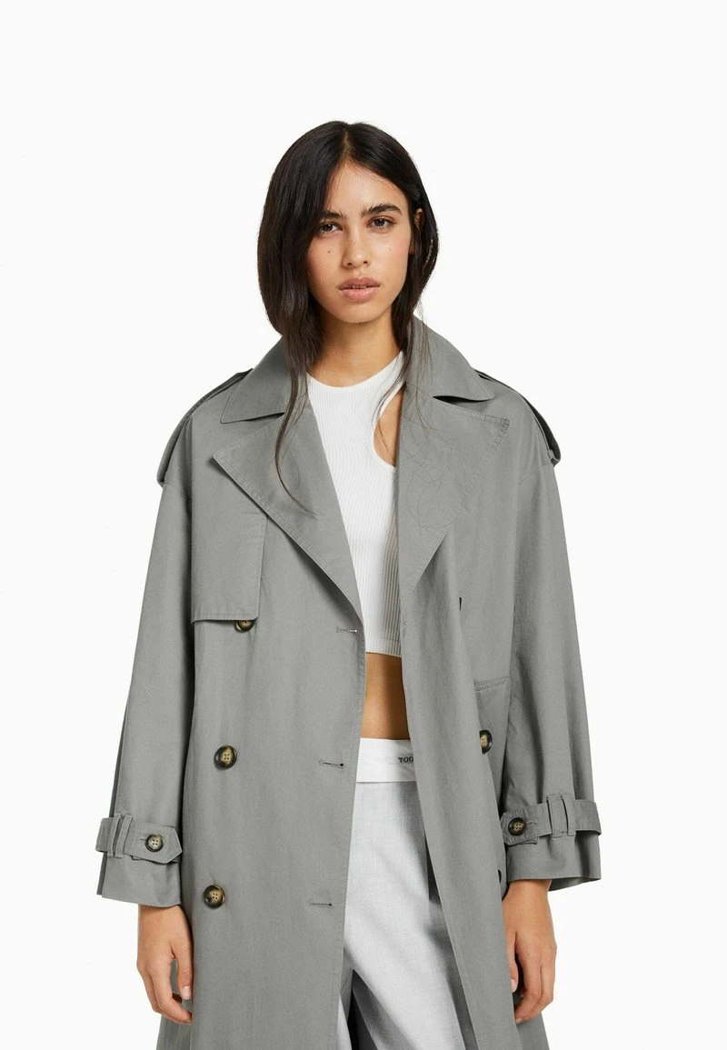 BERSHKA Trenchcoat - Grey 5 BERSHKA Trenchcoat - Grey – Bild 3