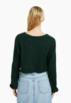 BERSHKA V-NECK - Strickpullover - Evergreen 10 BERSHKA V-NECK - Strickpullover - Evergreen -Bershka Verkaufsgeschäft c20de935d469479dbc68b05d259acd88