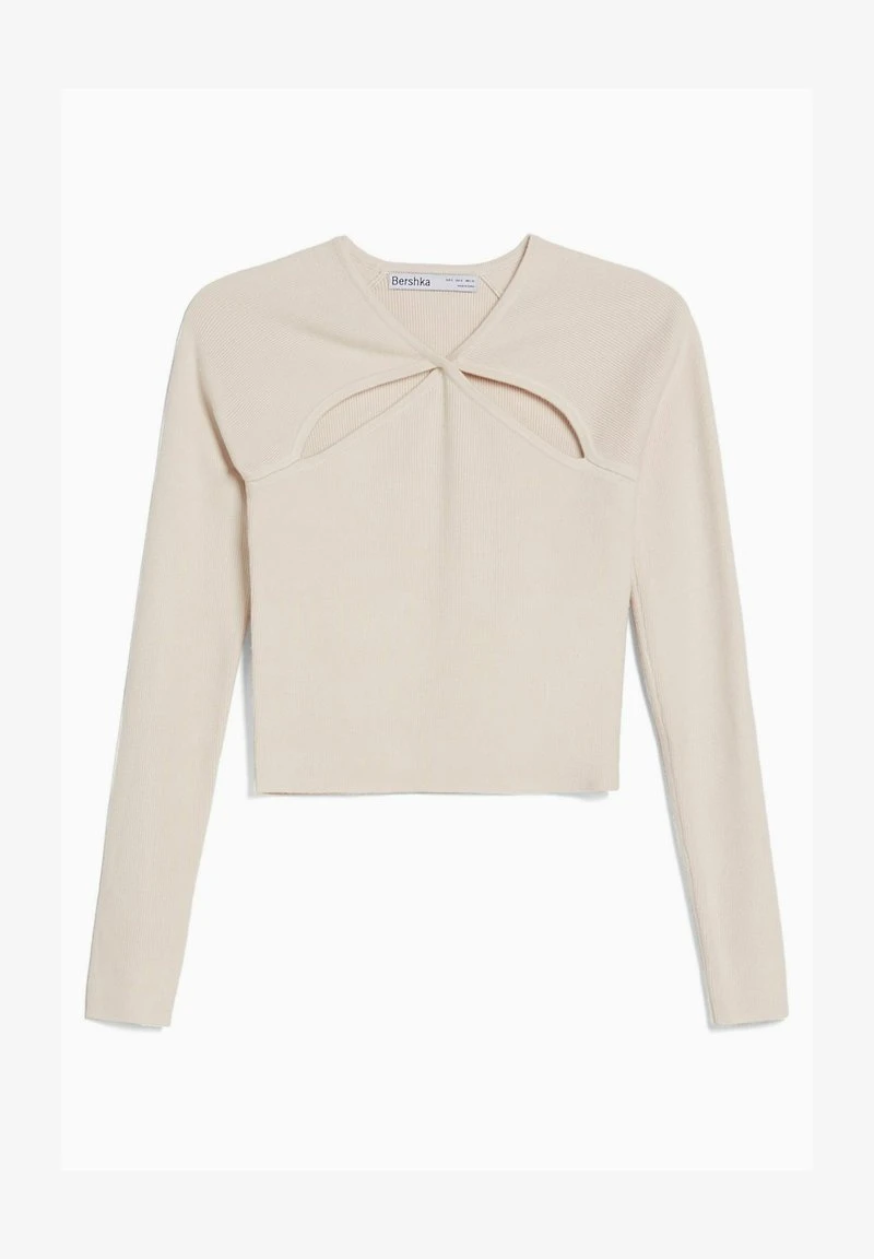 BERSHKA CUT-OUT DOUBLE-BREASTED - Strickpullover - Beige 7 BERSHKA CUT-OUT DOUBLE-BREASTED - Strickpullover - Beige – Bild 5