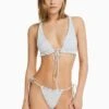 BERSHKA SMOCKED - Bikini-Hose - Off White