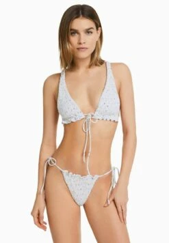 BERSHKA SMOCKED - Bikini-Hose - Off White