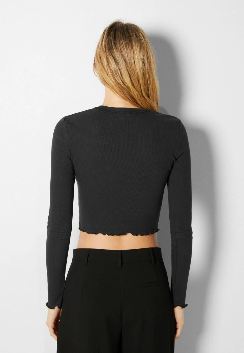 BERSHKA CROPPED - Langarmshirt - Blue 5 BERSHKA CROPPED - Langarmshirt - Blue – Bild 3