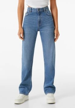 BERSHKA Jeans Straight Leg - Dark Blue