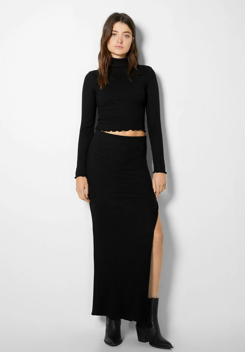 BERSHKA HIGH NECK - Strickpullover - Black 4 BERSHKA HIGH NECK - Strickpullover - Black – Bild 2