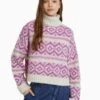 BERSHKA HIGH NECK JACQUARD - Strickpullover - Light Pink -Bershka Verkaufsgeschäft cb0e4fc6cba44a1cbe77d463298d4be2