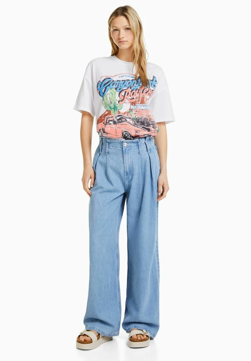 BERSHKA SHORT SLEEVE - T-Shirt Print - White 4 BERSHKA SHORT SLEEVE - T-Shirt Print - White – Bild 2