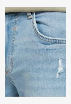 BERSHKA SUPER RIPPED - Jeans Slim Fit - Light Blue Denim -Bershka Verkaufsgeschäft ccc8b045ce794a47b02cd24782d84e07
