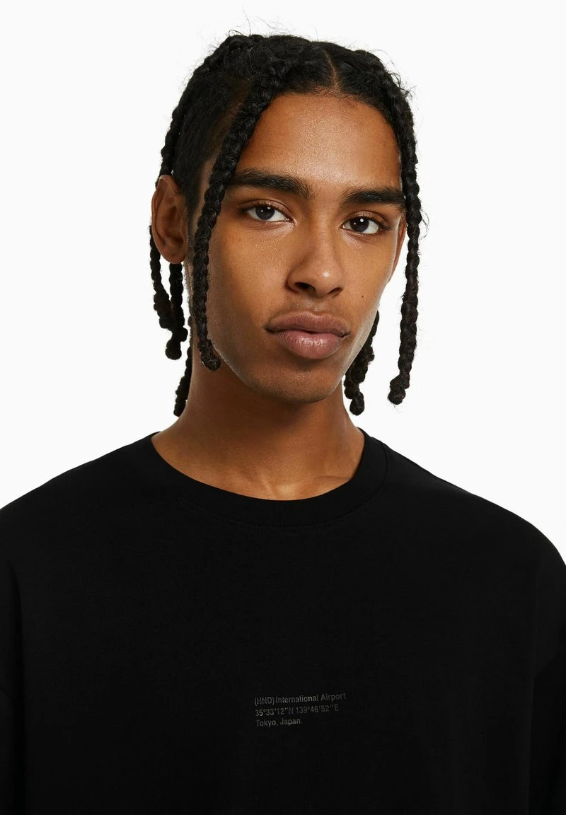 BERSHKA SHORT SLEEVE - T-Shirt Print - Black 6 BERSHKA SHORT SLEEVE - T-Shirt Print - Black – Bild 4