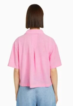 BERSHKA SHORT SLEEVE TEXTURED - Hemdbluse - Light Pink -Bershka Verkaufsgeschäft ce22ce0f742e4d358aab83998f668057