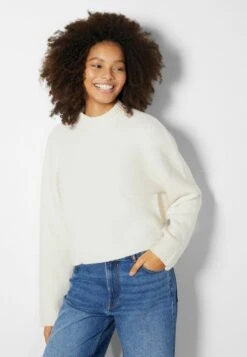 BERSHKA OPEN BACK - Strickpullover - Beige