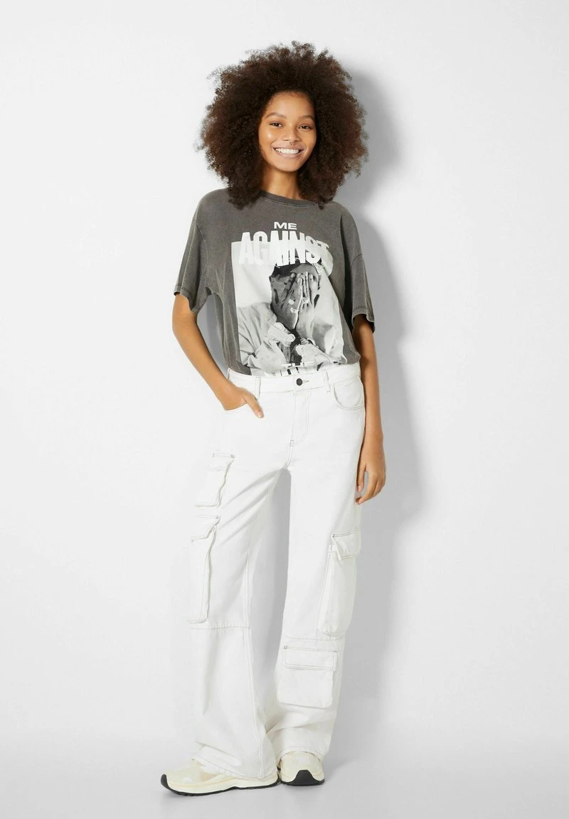 BERSHKA TUPAC - T-Shirt Print - Dark Grey 4 BERSHKA TUPAC - T-Shirt Print - Dark Grey – Bild 2