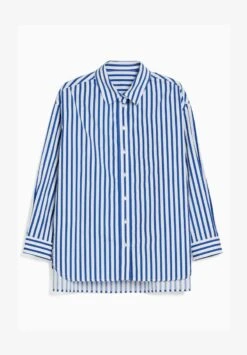 BERSHKA LONG SLEEVE OVERSIZE - Hemdbluse - Blue -Bershka Verkaufsgeschäft d1ea5b1896764b73b2f05c16db4eb0f8