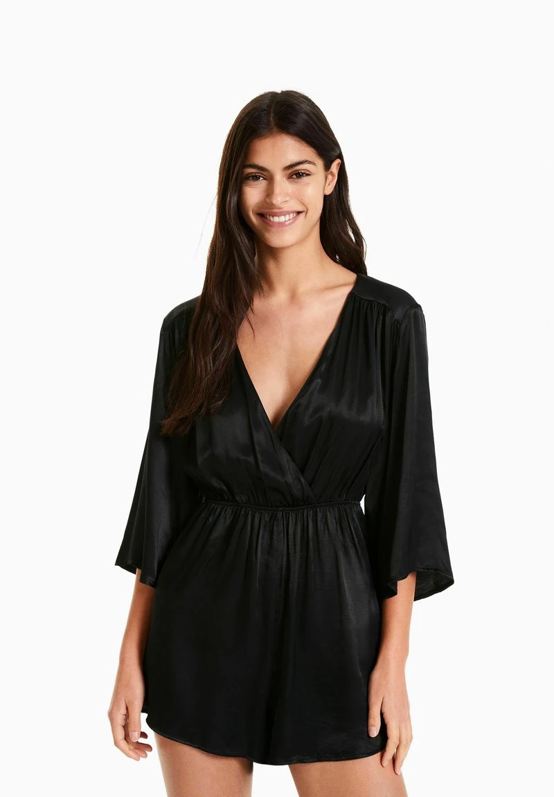 BERSHKA SURPLICE - Jumpsuit - Black 3 BERSHKA SURPLICE - Jumpsuit - Black