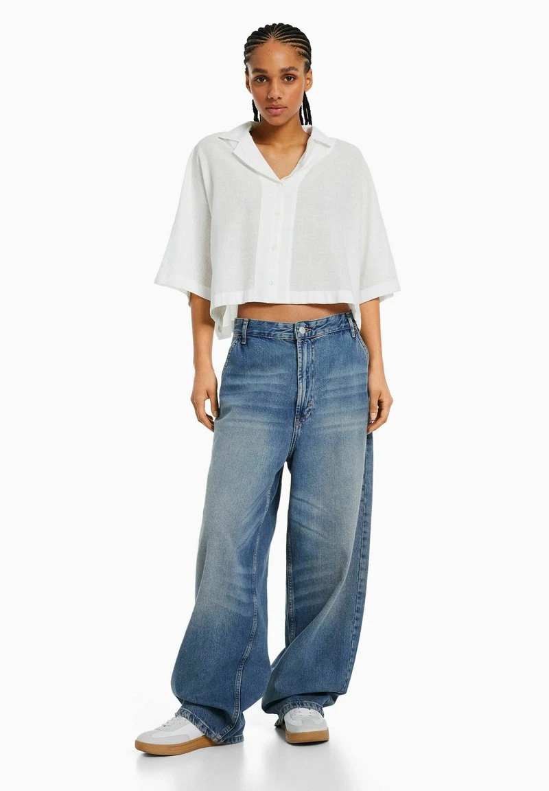 BERSHKA RUSTIC WITH KIMONO EFFECT - Hemdbluse - Off White 4 BERSHKA RUSTIC WITH KIMONO EFFECT - Hemdbluse - Off White – Bild 2