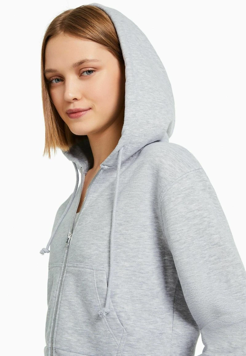 BERSHKA CROPPED - Sweatjacke - Mottled Grey 6 BERSHKA CROPPED - Sweatjacke - Mottled Grey – Bild 4