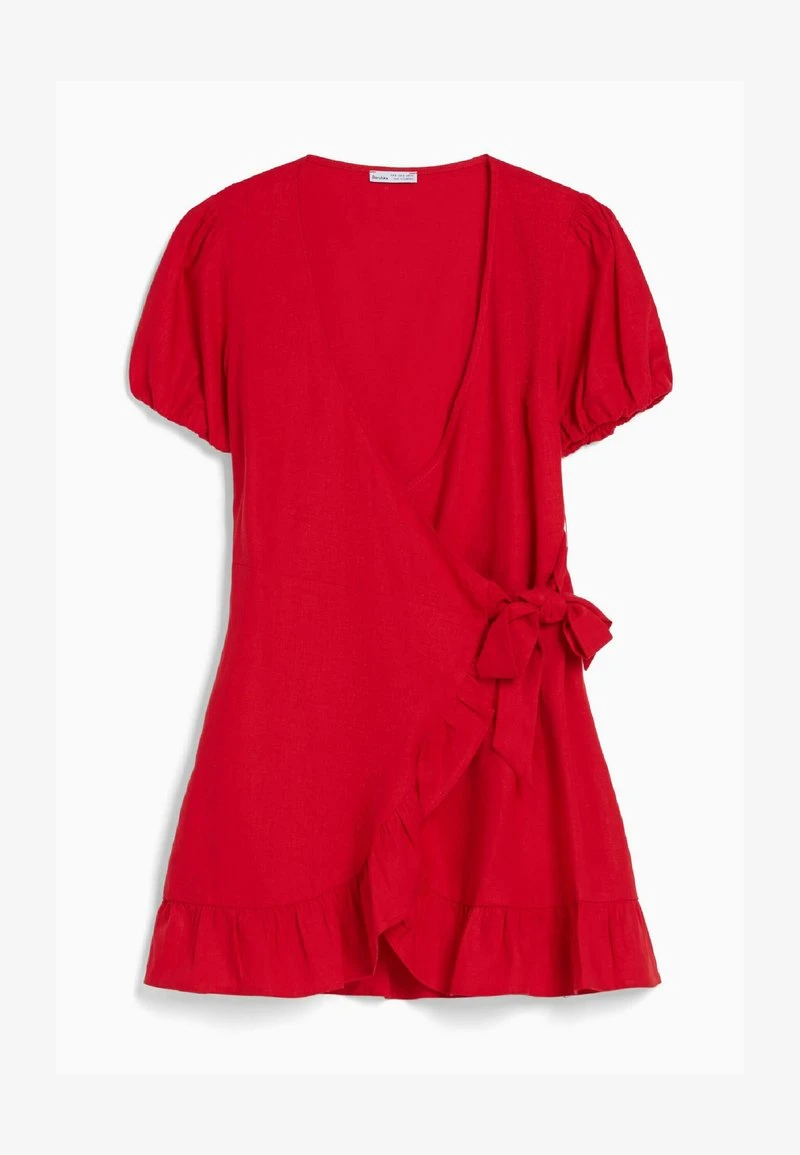 BERSHKA SHORT SLEEVES WITH RUFFLES - Freizeitkleid - Red 7 BERSHKA SHORT SLEEVES WITH RUFFLES - Freizeitkleid - Red – Bild 5