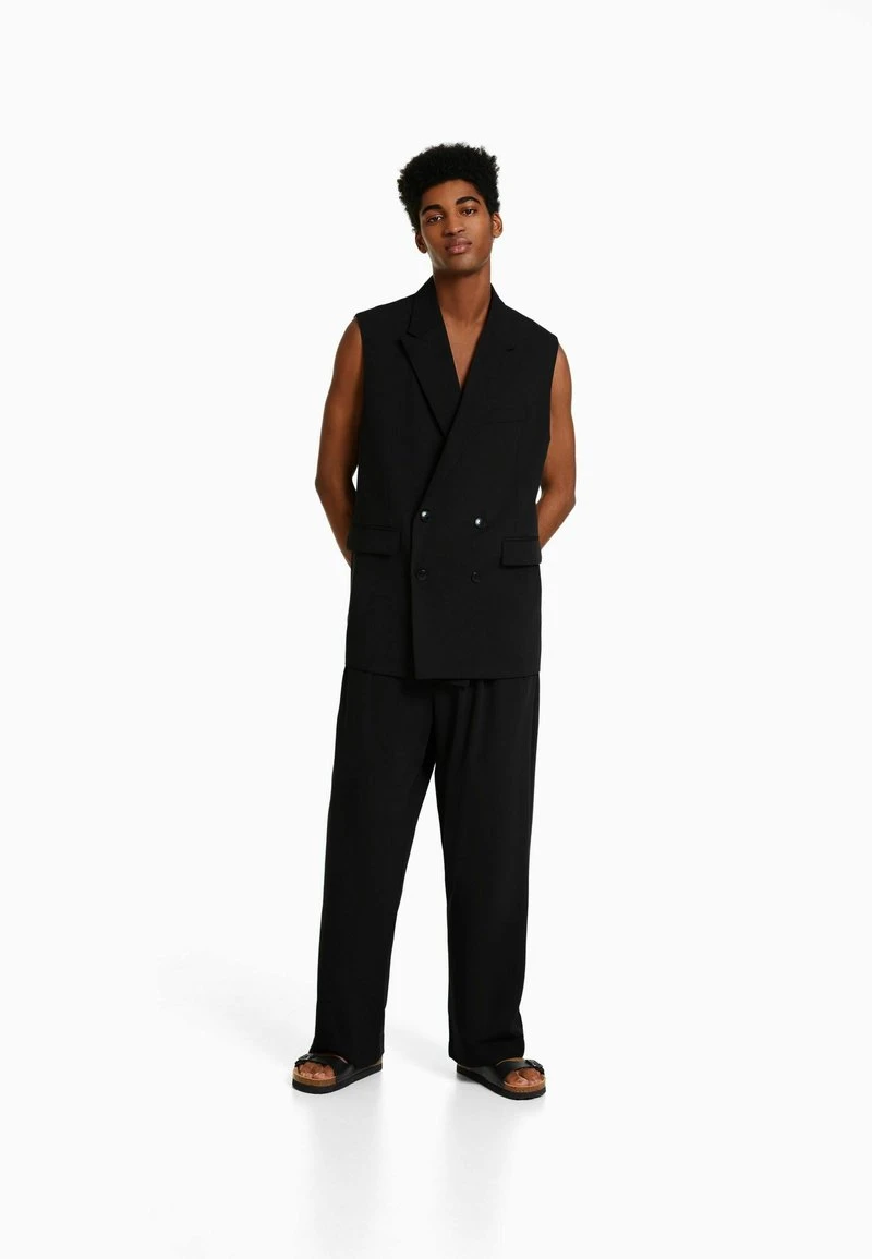 BERSHKA LONG TAILORED - Weste - Black 4 BERSHKA LONG TAILORED - Weste - Black – Bild 2