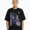BERSHKA SHORT SLEEVE BOXY 90S ANIME - T-Shirt Print - Black