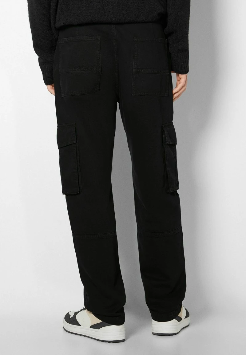 BERSHKA WIDE FIT - Cargohose - Black 4 BERSHKA WIDE FIT - Cargohose - Black – Bild 2