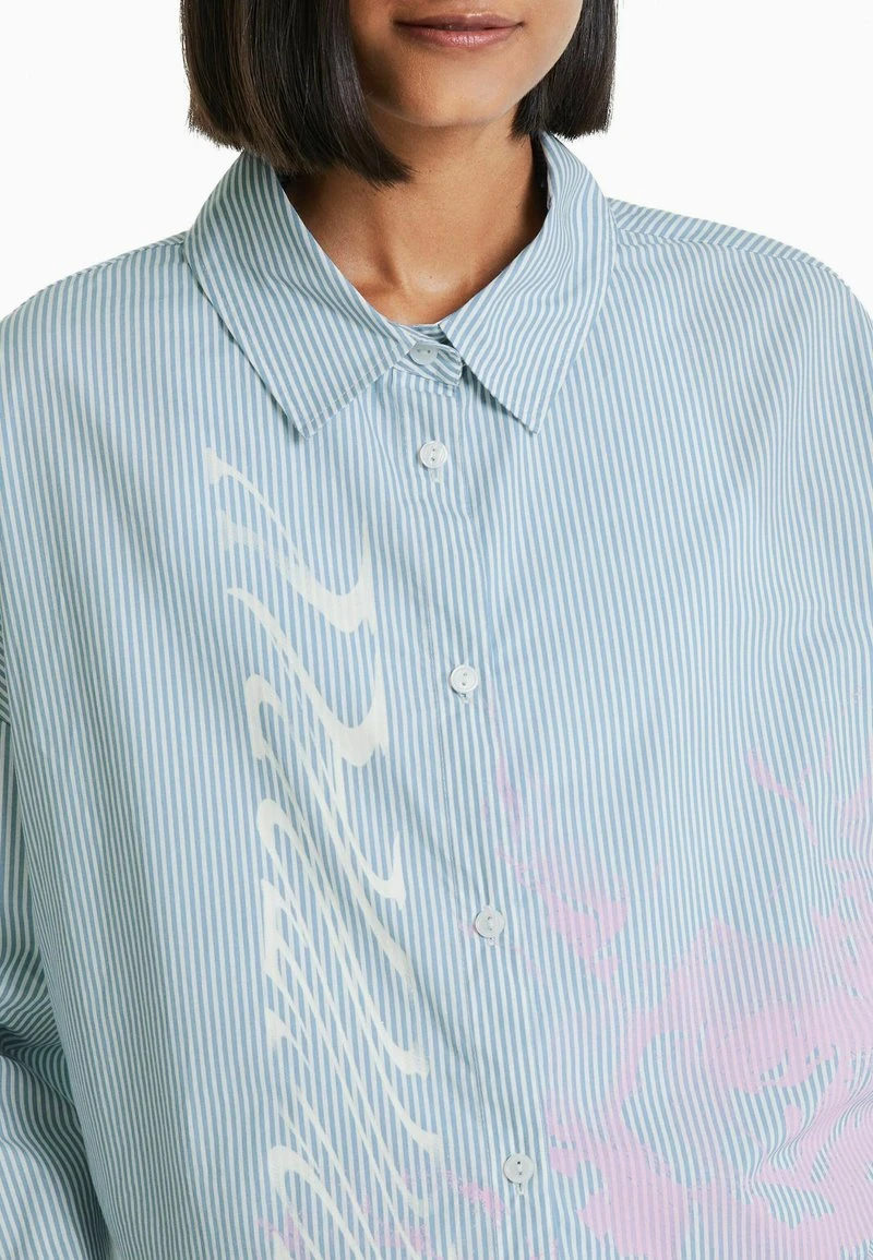 BERSHKA LONG SLEEVE STRIPED - Hemdbluse - Blue 6 BERSHKA LONG SLEEVE STRIPED - Hemdbluse - Blue – Bild 4