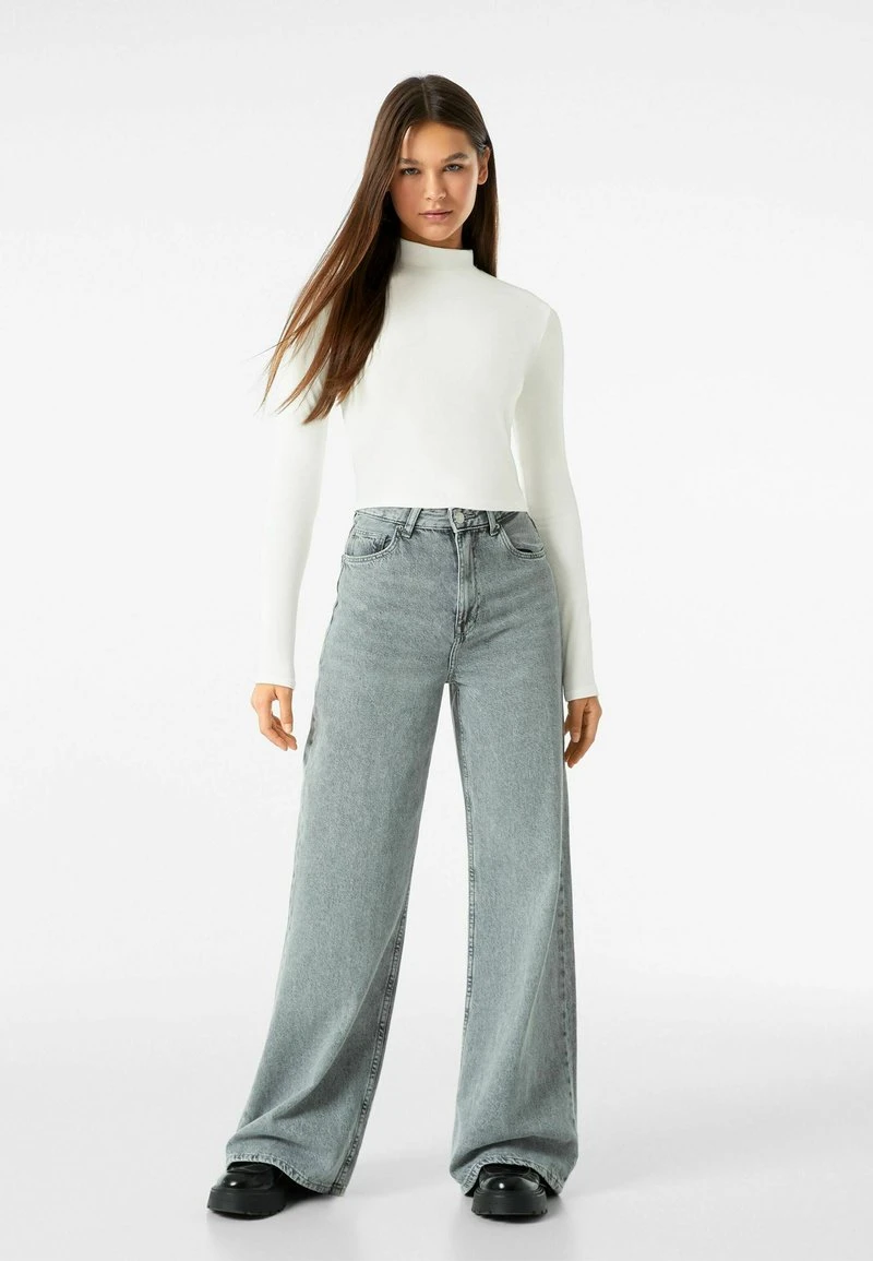 BERSHKA HIGH NECK - Langarmshirt - White 4 BERSHKA HIGH NECK - Langarmshirt - White – Bild 2