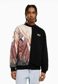 BERSHKA ROUND NECK - Sweatshirt - Camel