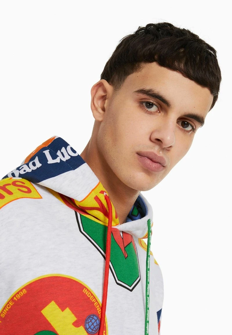 BERSHKA PRINTED - Kapuzenpullover - Mottled Grey 6 BERSHKA PRINTED - Kapuzenpullover - Mottled Grey – Bild 4