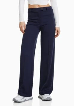 BERSHKA WIDE LEG TAILORED - Stoffhose - Royal Blue