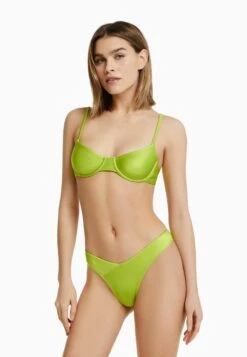 BERSHKA SHINY WITH HOOP - Bikini-Hose - Evergreen