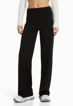 BERSHKA WIDE LEG TAILORED - Stoffhose - Black 9 BERSHKA WIDE LEG TAILORED - Stoffhose - Black -Bershka Verkaufsgeschäft e3d4b7d6576248979087b8c93b785028