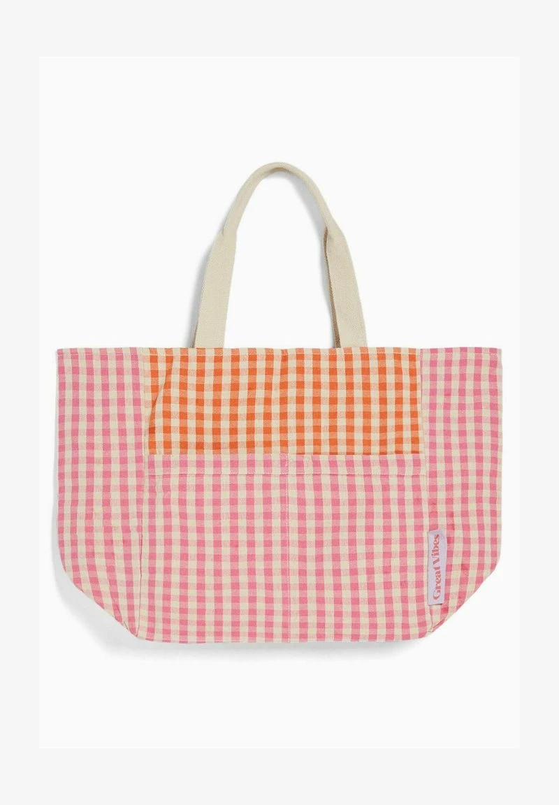 BERSHKA GINGHAM WITH STRAPS - Shopping Bag - Light Pink 4 BERSHKA GINGHAM WITH STRAPS - Shopping Bag - Light Pink – Bild 2