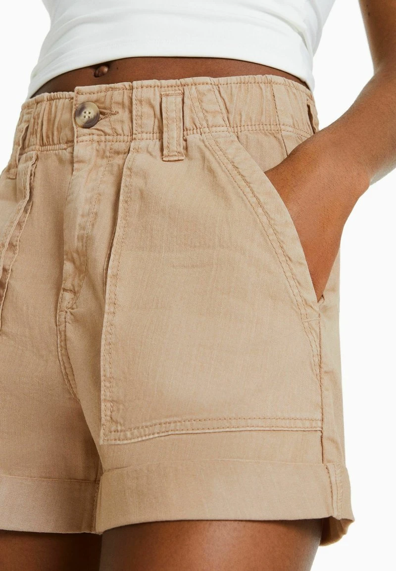 BERSHKA PAPERBAG - Jeans Shorts - Camel 5 BERSHKA PAPERBAG - Jeans Shorts - Camel – Bild 3