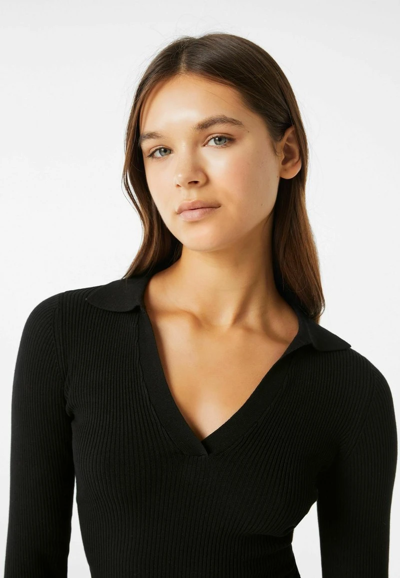 BERSHKA Poloshirt - Black 6 BERSHKA Poloshirt - Black – Bild 4
