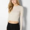 BERSHKA ROUND NECK 01785653 - Strickpullover - Offwhite