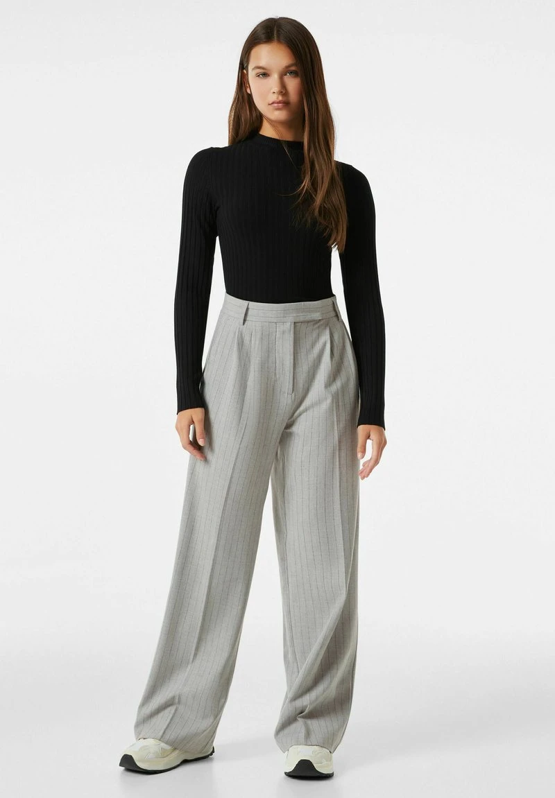 BERSHKA DAD FIT - Stoffhose - Grey 4 BERSHKA DAD FIT - Stoffhose - Grey – Bild 2