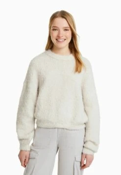BERSHKA ROUND NECK - 07472376 - Strickpullover - Beige