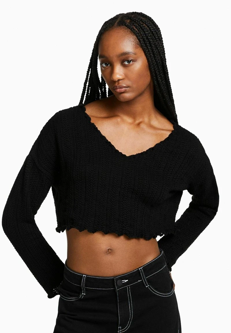 BERSHKA RUSTIC - Strickpullover - Black 3 BERSHKA RUSTIC - Strickpullover - Black